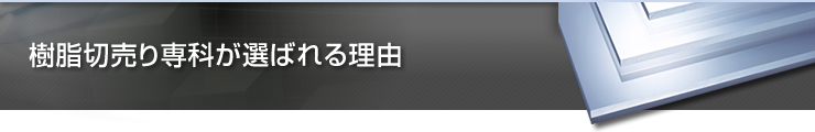 樹脂切売り専科が選ばれる理由